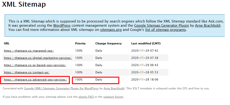 XML sitemap