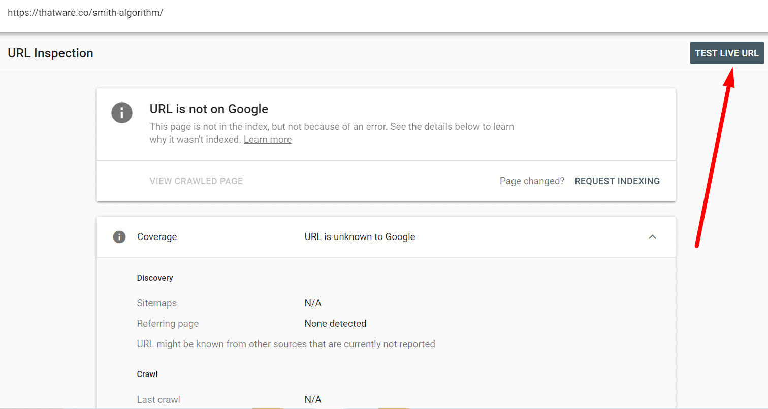 Request indexing